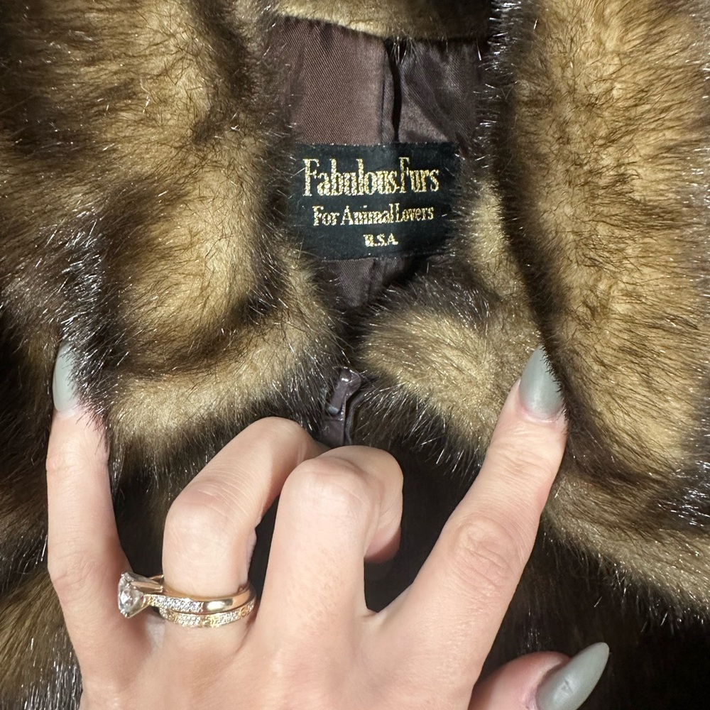 Fabulous Furs Rich Brown Faux Fur Jacket